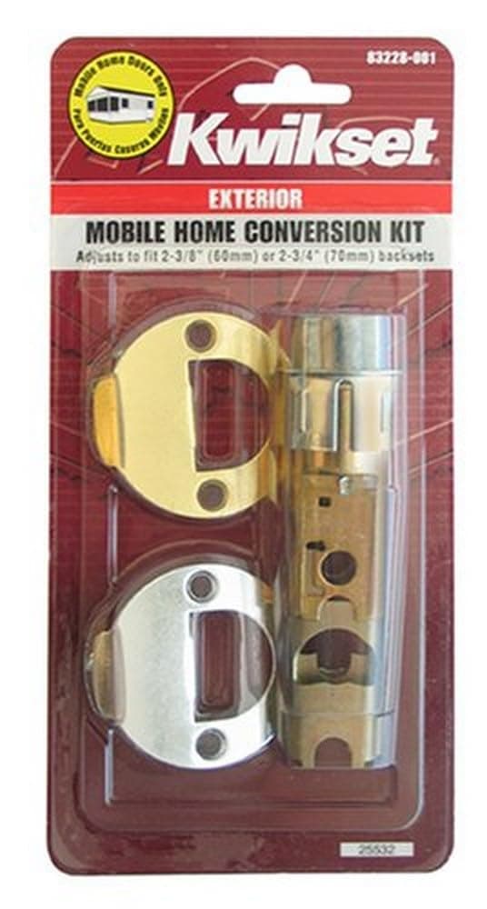 Kwikset 22827 CP DL 2WAL DI 326 CNV KIT Mobile Home Exterior Entry Lock Conversion Kit Red