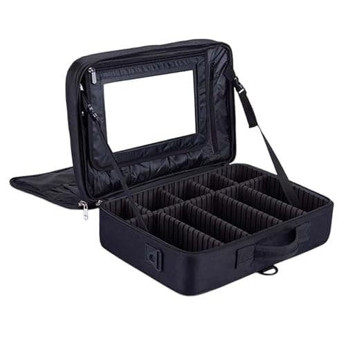 SHAMAX® Professional Makeup Bag for Women Travel Cosmetic Kit Storage Vanity Box Vanity Bag for Cosmetics Makeup Brush Bag with Adjustable Dividers Organisers (8512)