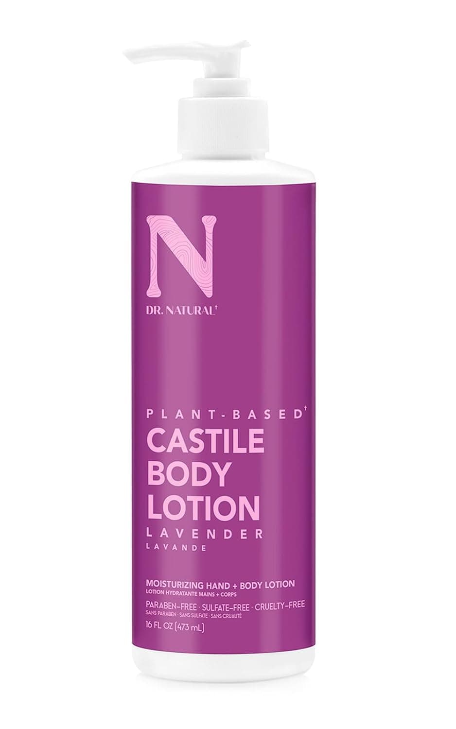 Dr Natural Castile Body Lotion Lavender for Unisex 16 oz Body Lotion