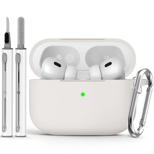 Ljusmicker for AirPods Pro Case Cover with Cleaner Kit,Soft Silicone Protective Cases for Apple AirPod Pro 2nd/1st Generation Case for Women Men,AirPods Pro 2 Case Accessories with Keychain-Stone