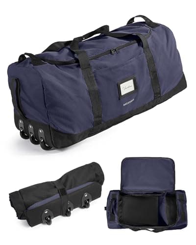BAGSMART 83L Foldable Travel Bag Large Duffle Bag for Travel Weekender Duffel Luggage Bag for Sport College Camping Water Resistant Navy Blue