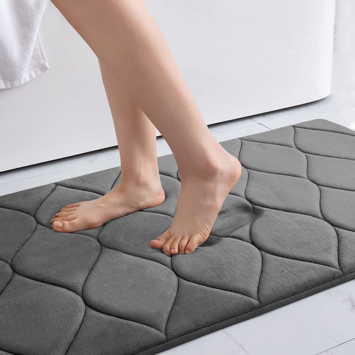 Colorxy Memory Foam Bathroom Rugs Ultra Soft NonSlip Bath Mat Water Absorbent and Machine Washable Bath Carpet Rug for Shower Bathroom Floor Rugs 30x20 Dark Grey