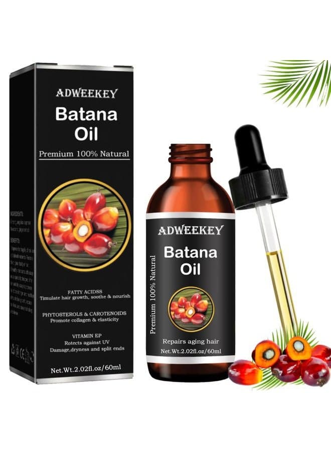 Organic Batana Oil for Hair Growth, 100% Pure, Promotes Hair Wellness for Men & Women, Enhances Hair & Skin Radiance (2.0 Oz)