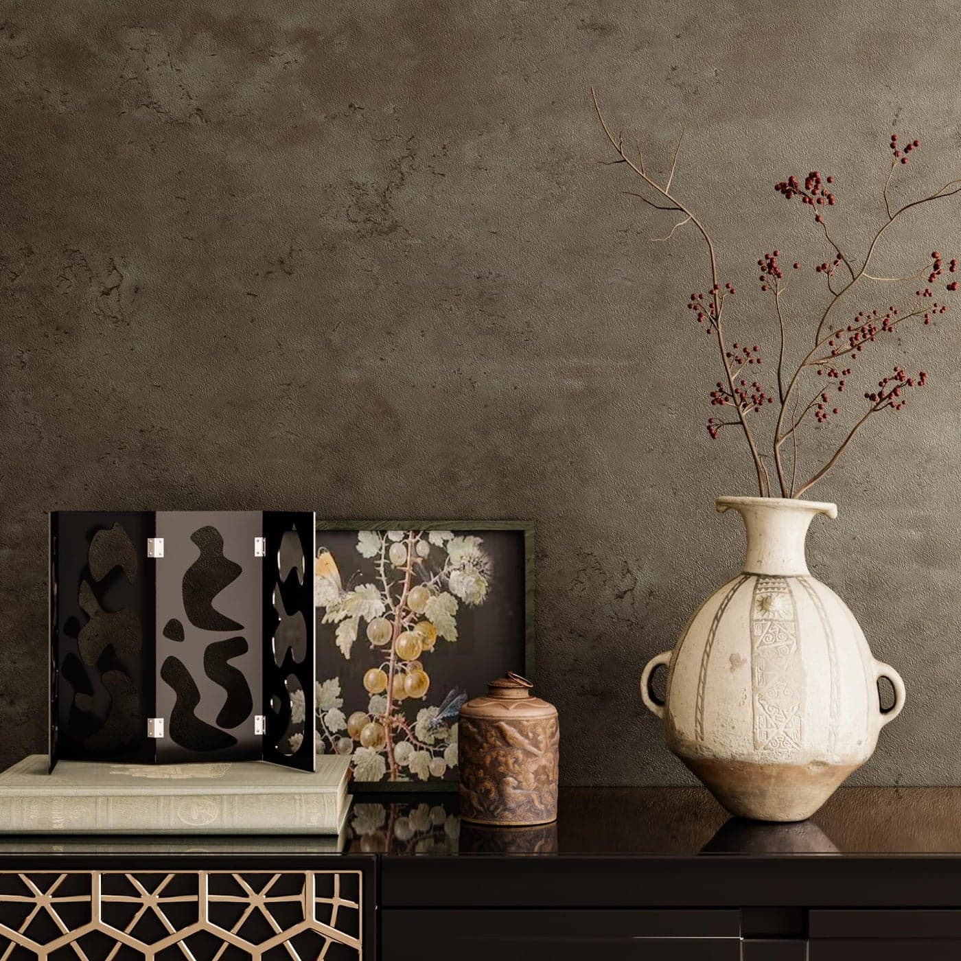 VaryPaper 157x787 Metallic Brown Concrete Wallpaper Peel and Stick Textured Concrete Contact Paper for Walls Removable Self Adhesive Waterproof Cement Wallpaper for Countertops Bedroom Bathroom