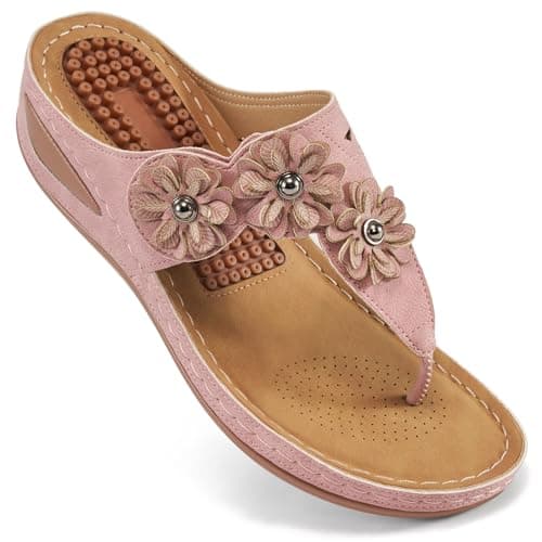 FUDYNMALC Sandals Women Wedge Shoes: Summer Dressy Flip Flops Comfortable Orthopedic Platform Footwear Casual Walking Wedges