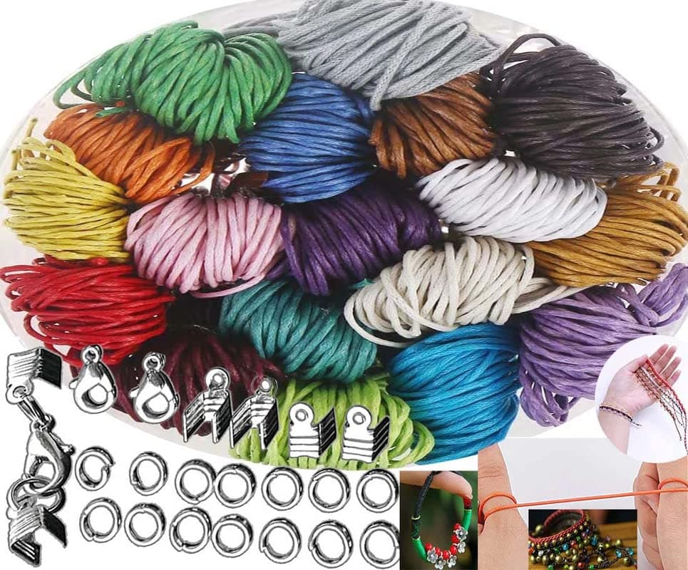 DIY Crafts 36 mtr, Mixed, Colors 1-120 Yards Waxed Polyester Cord Thread Beading String for Bracelet Necklace Jewelry DIY Craft Making M (36 mtr, Mixed)