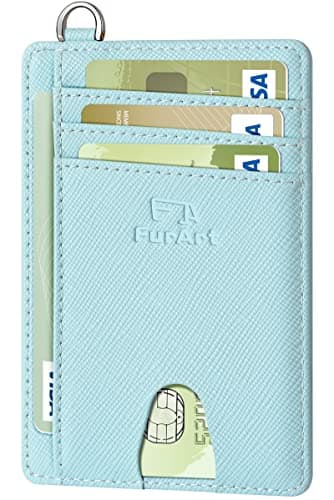 FurArt Slim Minimalist Wallet, Front Pocket Wallets, RFID Blocking, Credit Card Holder for Men-Light Blue