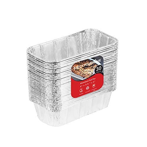 Stock Your Home 1 Lb Aluminum Foil Mini Loaf Pans 30 Pack Disposable Small Loaf Pan 1 Pound Baking Tin Liners Perfect to Bake Cakes Bread Loaves and Meat 6 x 35 x 2