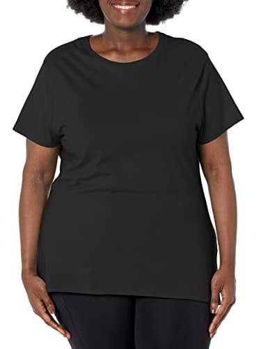 JUST MY SIZE Womens Plus-size Short Sleeve Crew Neck Tee Fashion-t-shirts, Black, 4X US