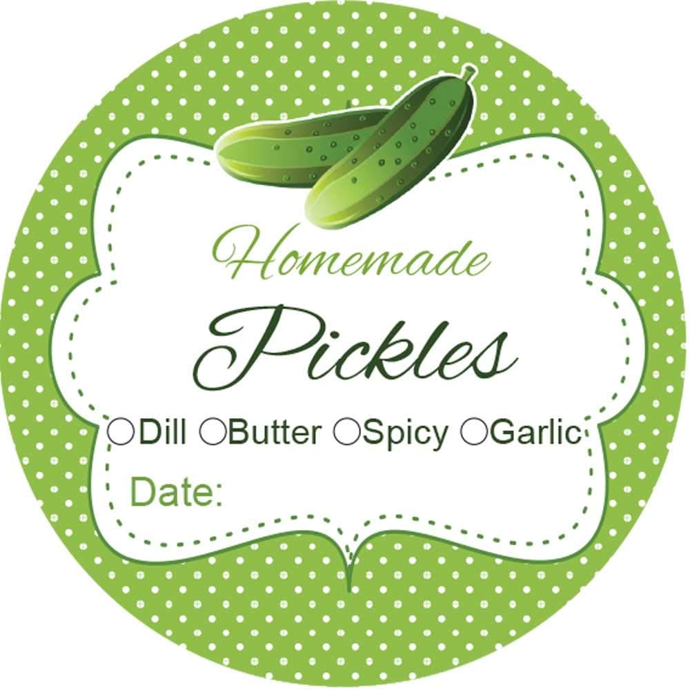 19 Inch Round Canning Jar Labels Set of 60 Labels Pickles