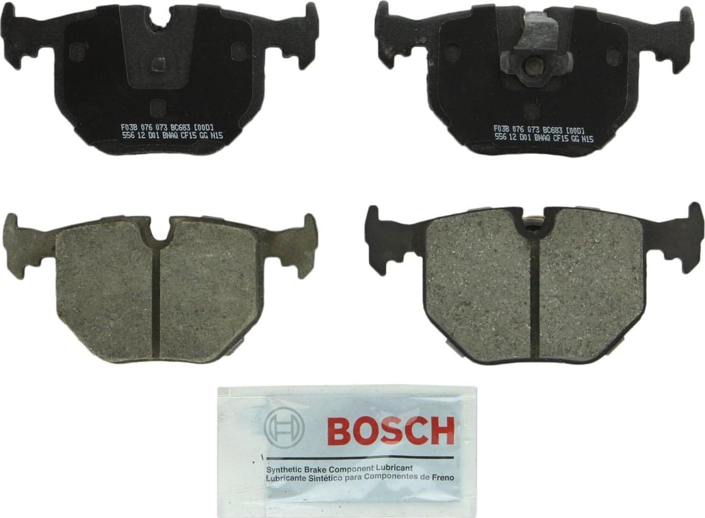 BOSCH BC683 QuietCast Premium Ceramic Disc Brake Pad Set for Select BMW and Land Rover Models - Rear