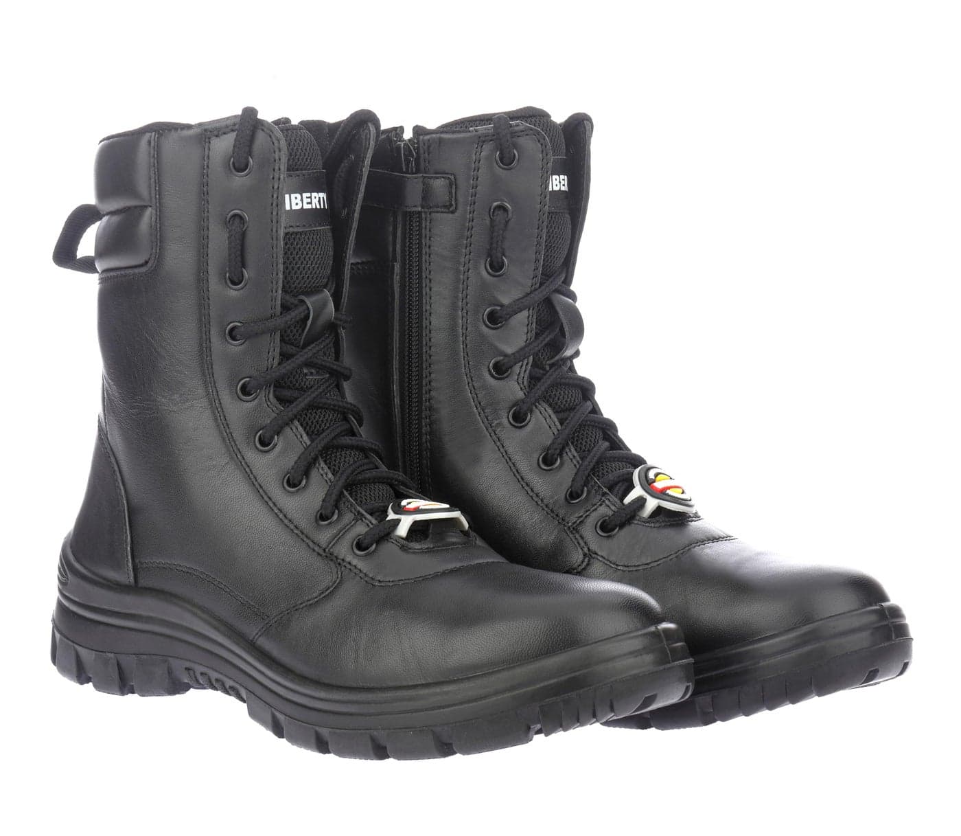 Liberty Warrior Platoon Boots for Men, Genuine Leather, Hard Toe, One Side Zip for Swift Action, Defence Boot for Men, Light Weight, Black, Size-7UK