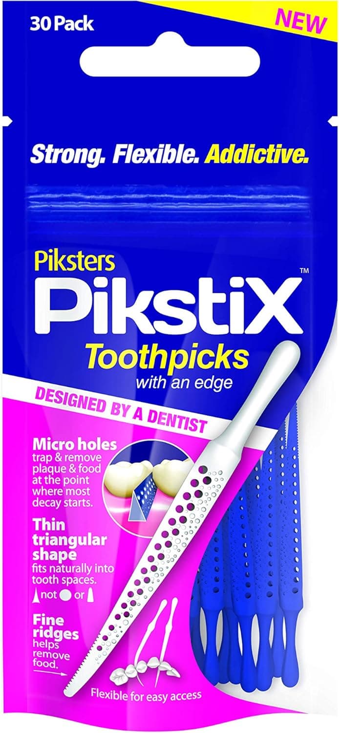 Piksters Pikstix Toothpicks for Plaque Removal Pack of 30