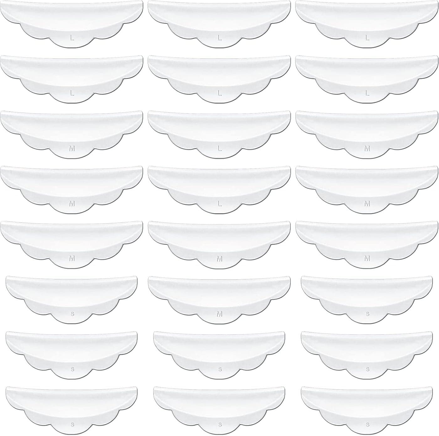 24 Pieces Silicone Eyelash Shield Pads with SML Size Lash Lift Rods Makeup Beauty Tool Makeup Utensil Reusable Lash Lifting Shield Pads Supplies