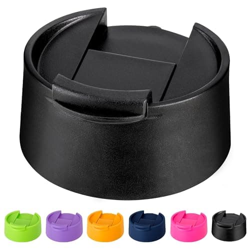 Prurex Flip Lid for Hydro Flask 12 16 18 20 32 40 64 oz Wide Mouth Bottle,Replacement Lid for Hydroflask,Thermoflask,Iron Flask and More 2.28" Wide Mouth Bottles(Black 1 Pack)