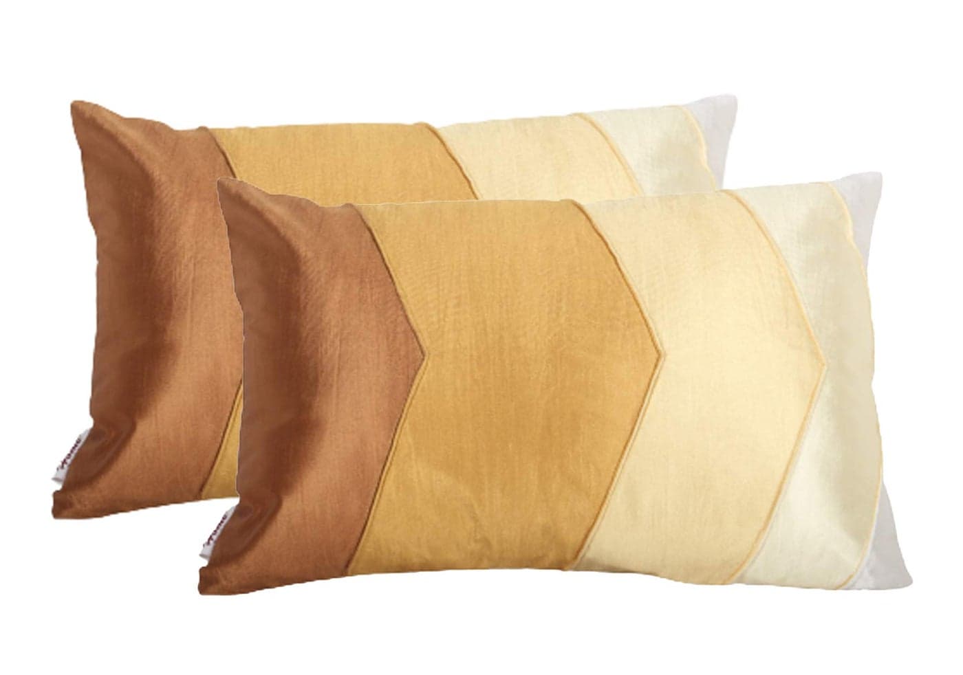 Home- The Best is for You Polyester Rectangular Striped Cushion Cover 12x18 Inch Pack of 2 (Mustard)