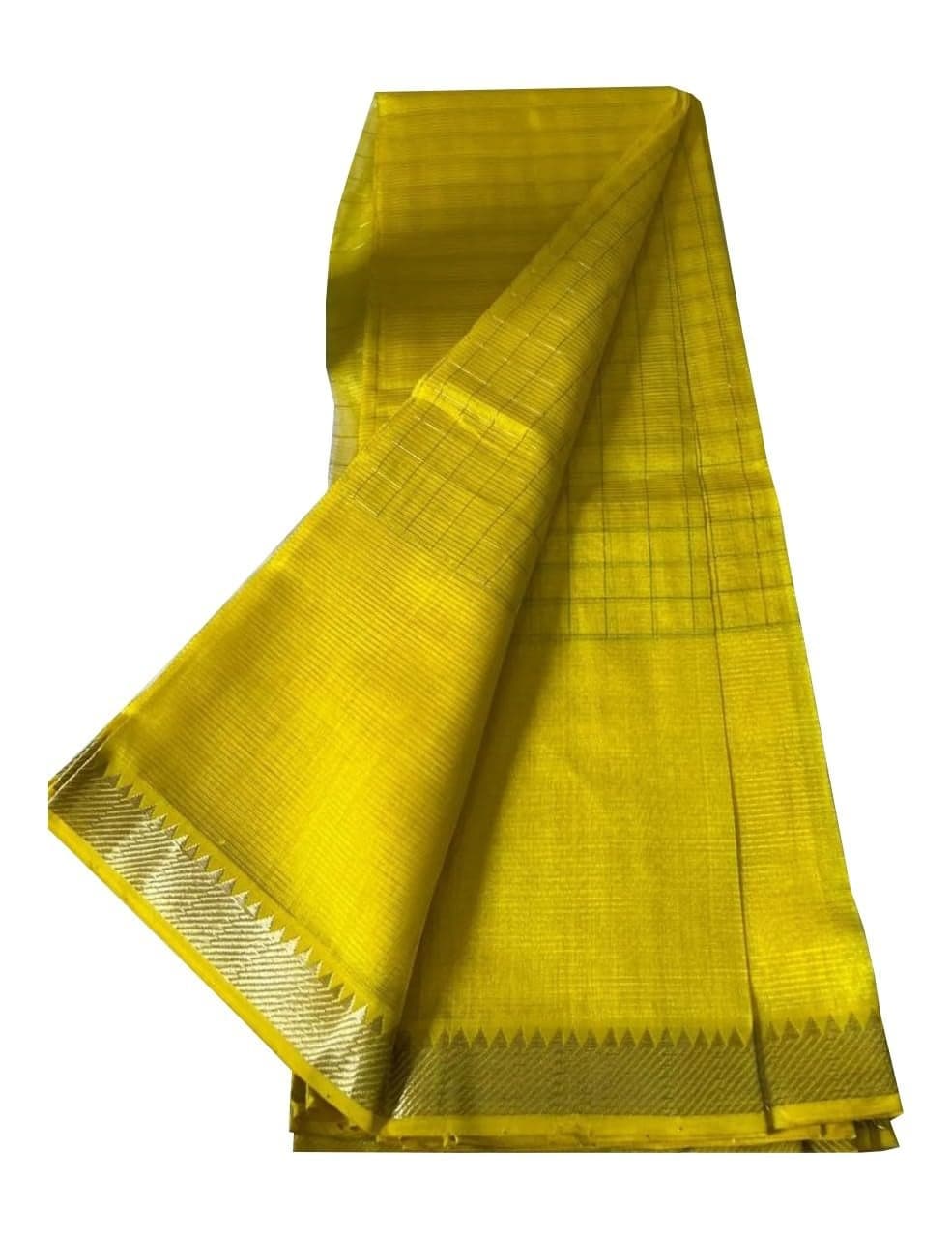 HAIDER ALI AND SONS Women's Handloom Bhagalpuri Semi Silk Blend Saree Ethnic Wear with Running Unstitched Blouse Piece | (YELLOW)