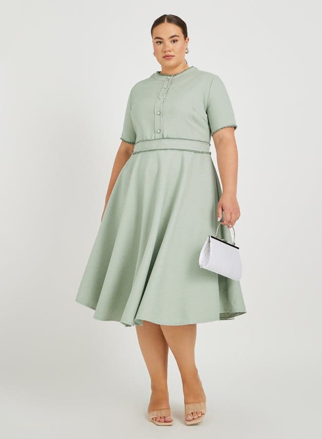 A-Line Button Dress — 6XL