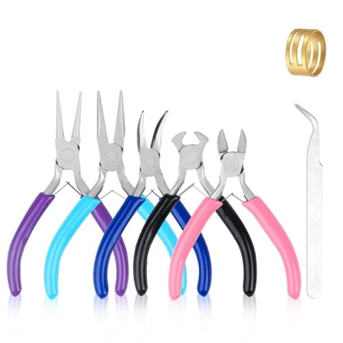 5 Pcs Jewelry Making Pliers ToolsIncludes NeedleRoundChain Bent Zipper Pliers for Repair Wire Wrapping Crafts DIY Craft Jewelry Making Supplies