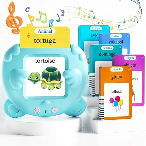 Spanish English Talking Flash Cards for Toddlers 510 Sight Words Bilingual Learning Toys for Children Autism Pocket Speech Therapy Toys Espaol Vocabulary Educational Flashcards