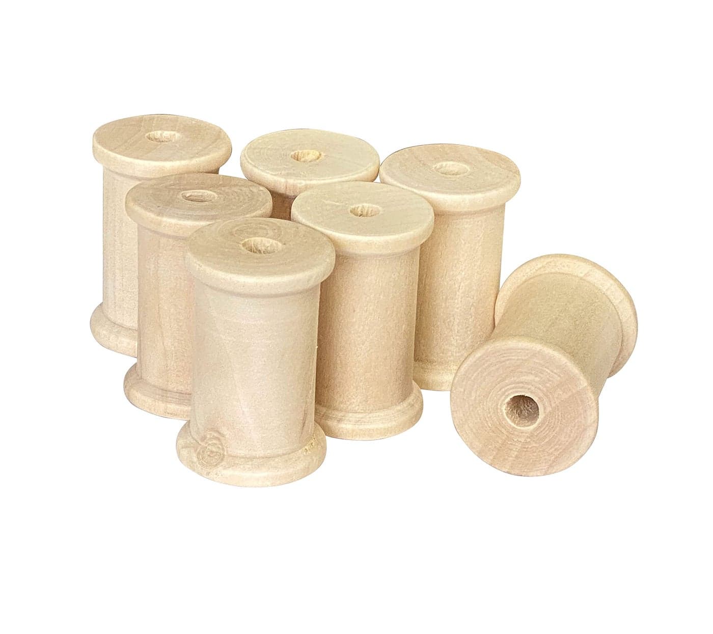 40 Pieces Large Wood Spools Unfinished Wooden Barrel Spools for Crafts 2x137 in