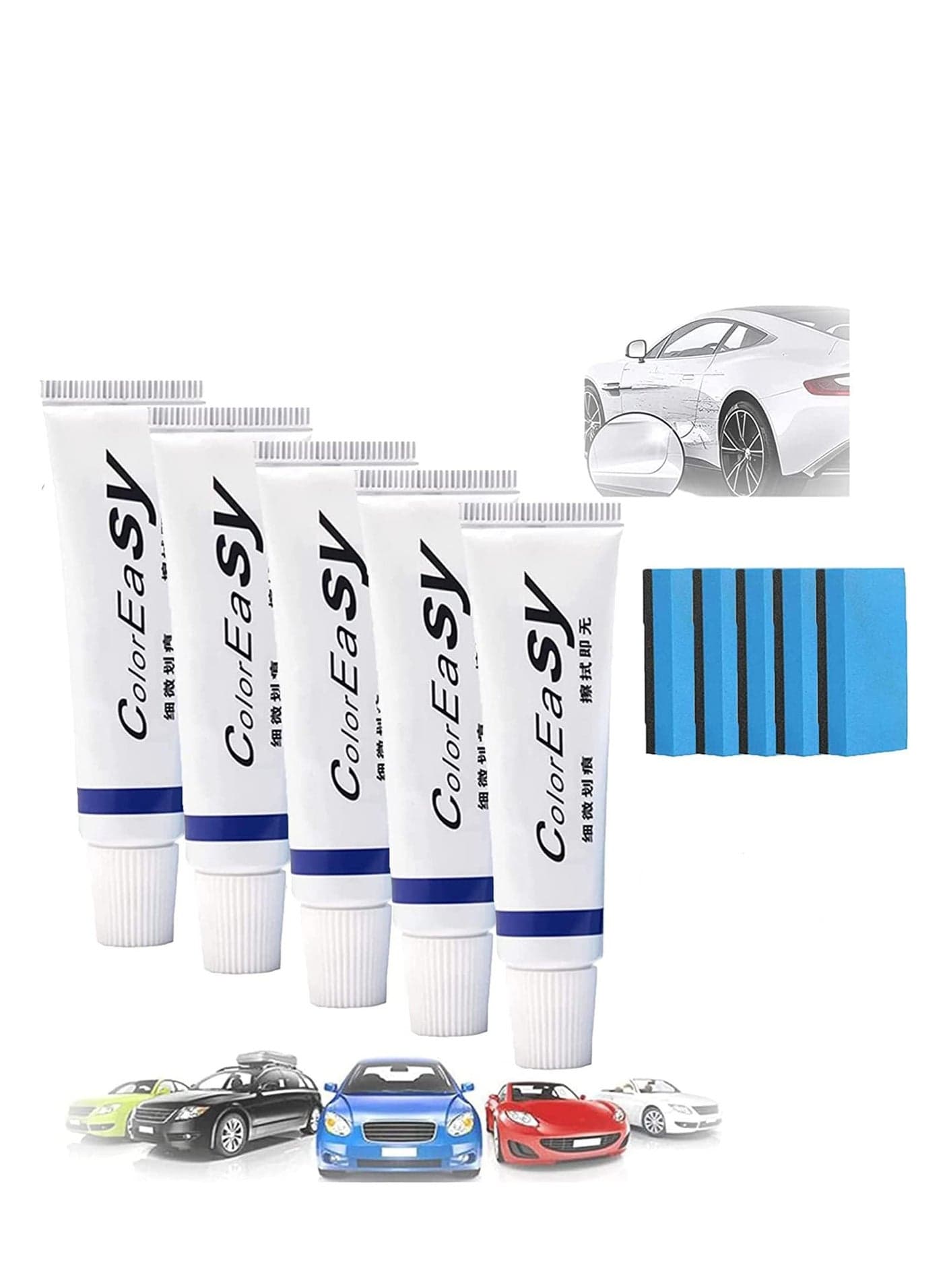Car Scratch Repair Kit Five Piece Professional Nano Spray for Easy Scratch Removal Effective Color Matching Solution No Rag Included