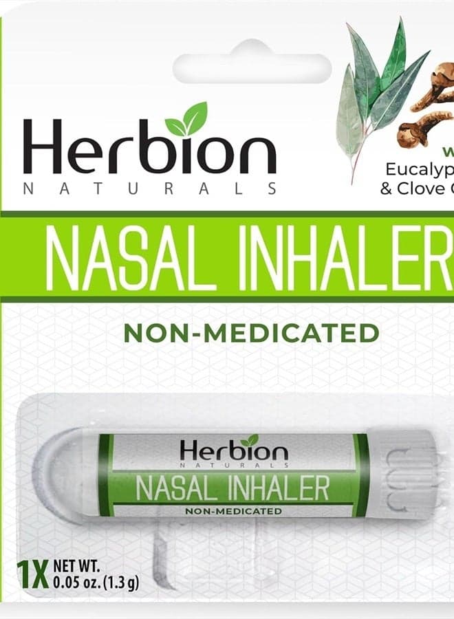 Nasal Inhaler Non-Medicated, Relieves Nasal Congestion & Blockage, Sinusitis Conditions - Menthol, Clove Oil, Eucalyptus Oil & Camphor, 0.05 Fl Oz (1.5ml)
