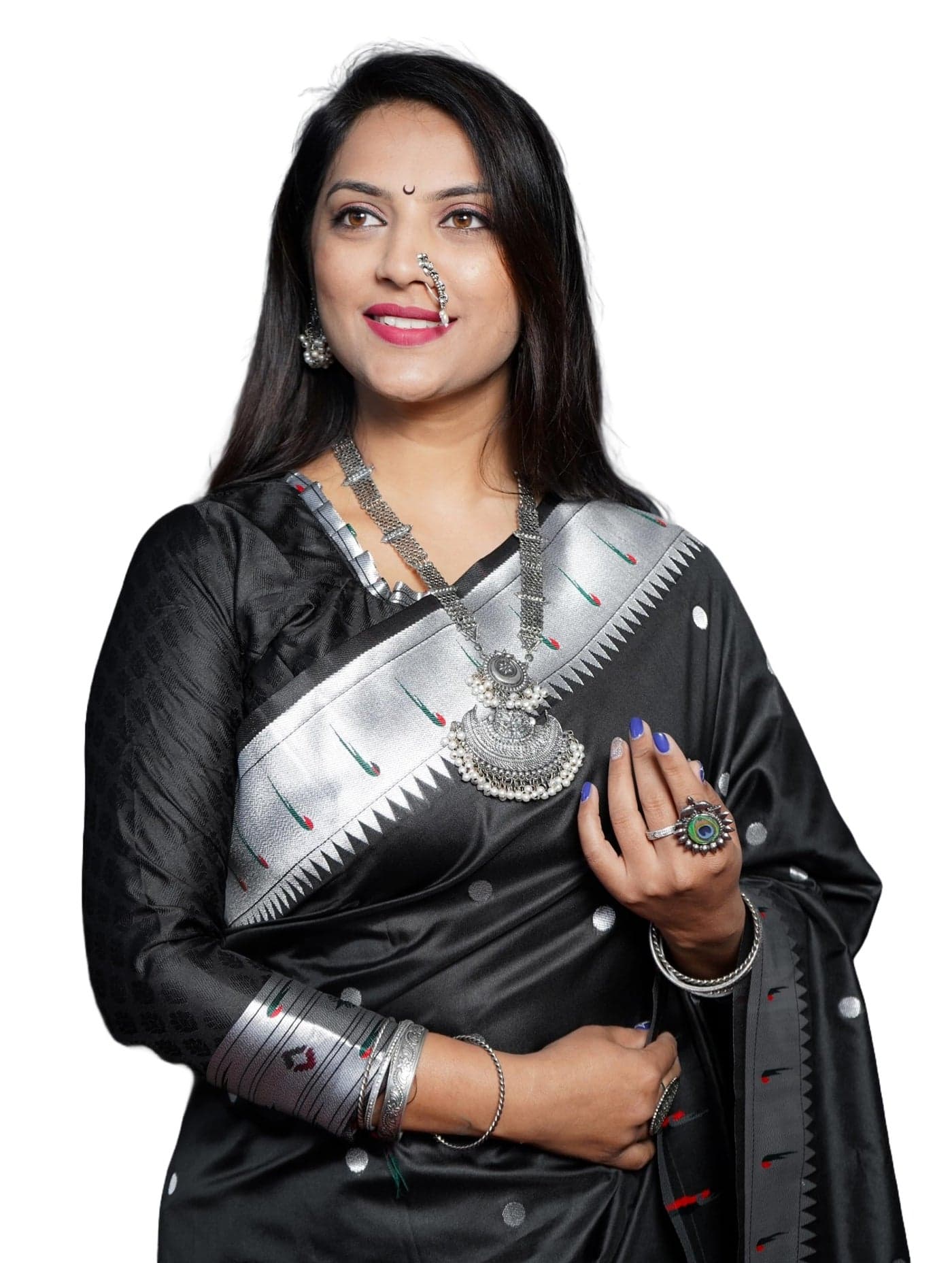Avantika Fashion Women's Kanjivaram Soft Pure Silk Banarasi Sarees With Blouse Piece (5154-BLACK)