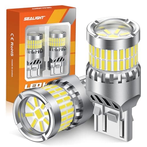 SEALIGHT 7440 7443 LED Bulbs Reverse Lights Upgraded T20 7444 7441 W21W 992 LED 56SMD with Projector Lens for Backup Tail Brake Parking Lights 6000K White Pack of 2