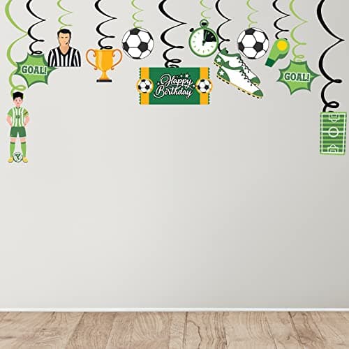 Festiko Football Theme Party Supplies (8 Pcs Swirl Cutouts, 8 Pcs Swirl Ribbons) - For Game Day, And Football Birthday Party Decorations,Party Supplies Themed Swirls,Multicolor