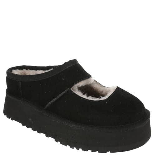 UGG Women's Bea Mary Jane Slipper, Black, 12