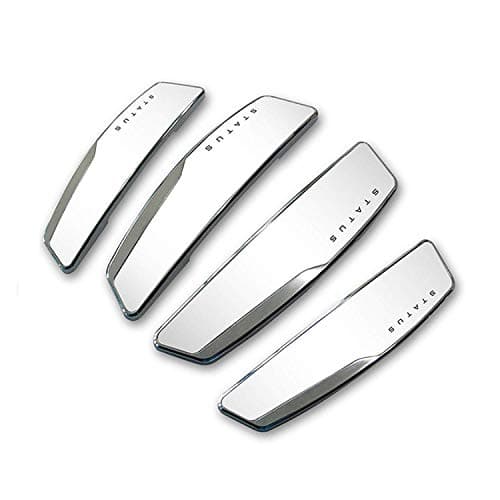 STATUS 4Pcs High Glossy Slim Door Edge Guards Bumper Protector Trim Guard Sticker Molding for Motors Auto Vehicle (White)