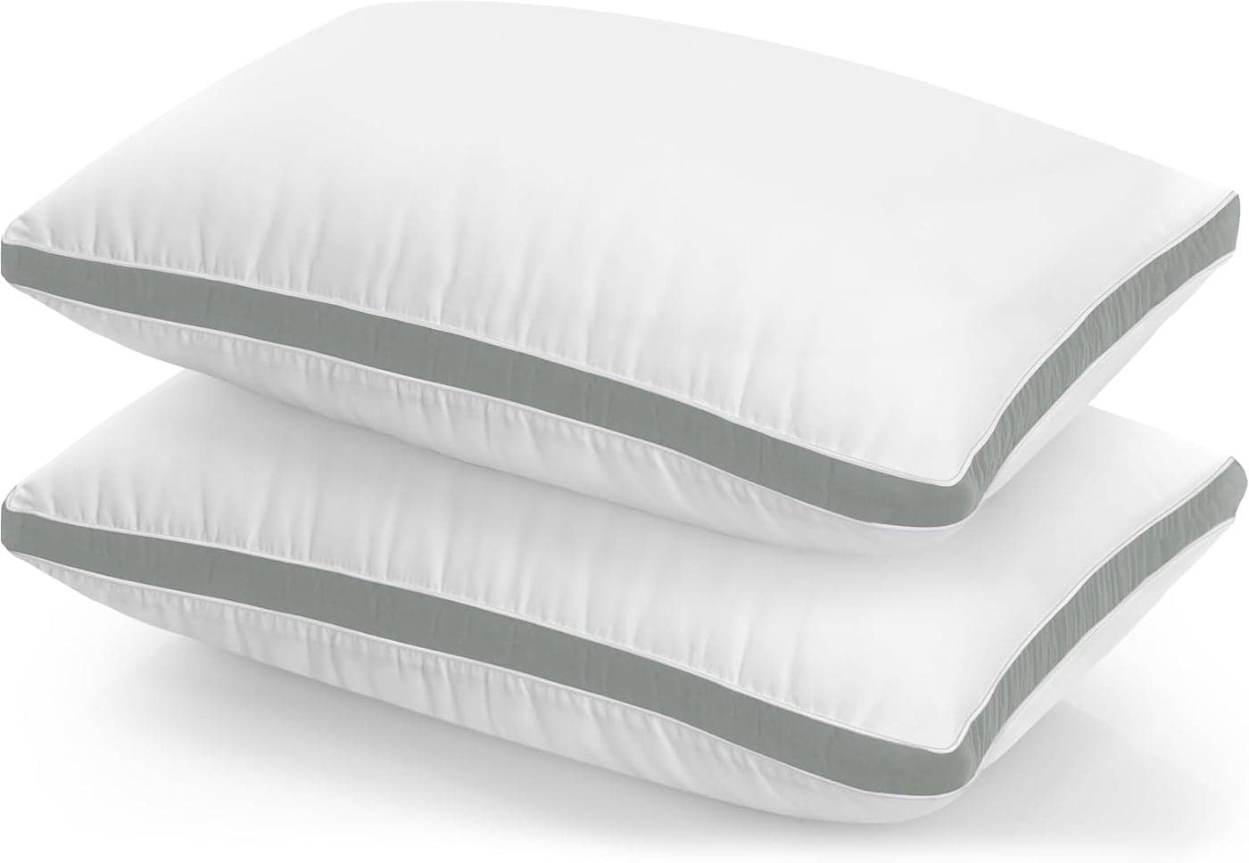 Utopia Bedding Pillows 2 Pack Queen Size Grey Hotel Quality Pillows Brushed Fabric Bed Pillow for Back Stomach or Side Sleepers 18 x 26 inch 45 x 66 cm