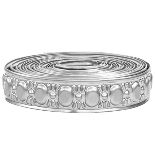 CraftyCrocodile Metal Ribbon for Decor Craft - Decorative Silver Trim for Crafting - 0.8", 3 Yards Long