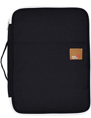 El-fmly Travel Document Organizer A4 Document Holder Zipper Portfolio Organizer Portable Folder Pouch for Office Business, Black