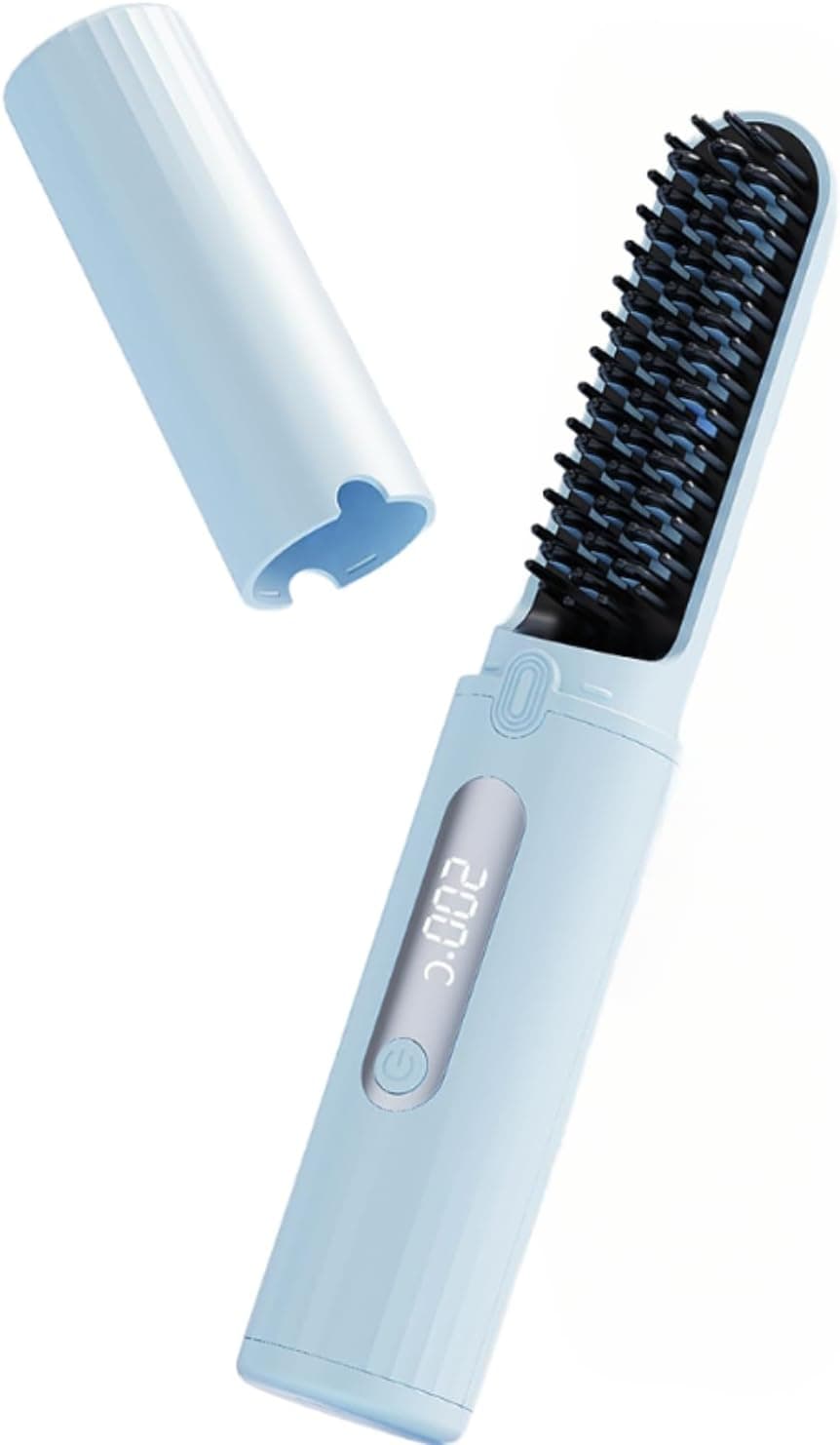 Cordless Hair Straightener BrushNegative Ion Electric Hot Comb Straightening for WomenAntiScald Portable Styling Brush for Travel CarFast Heating USB Charging Mini Hair Straightening Irons