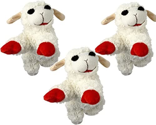 HDP Lambchop Plush Dog Toy 10 with Squeaker ColorWhite SizeSet of 3