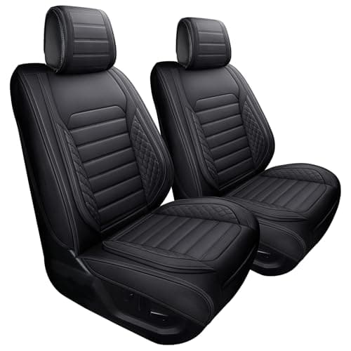 YIERTAI F150 Seat Covers Compatible with 20092025 2026 Ford F150 20172025 2026 F250 F350 F450 Truck Crew Cab Supercab Super Duty Limited Lariat Waterproof Leather2 PCS FrontBlack
