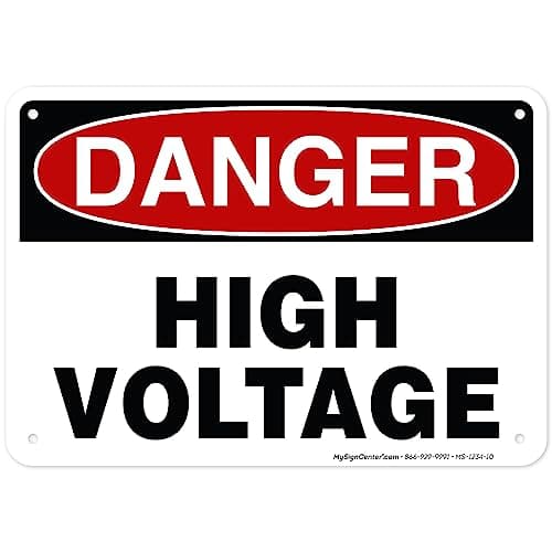 Danger High Voltage Sign, 10x14 Inches, Rust Free .040 Aluminum, Fade Resistant, Made in USA by My Sign Center