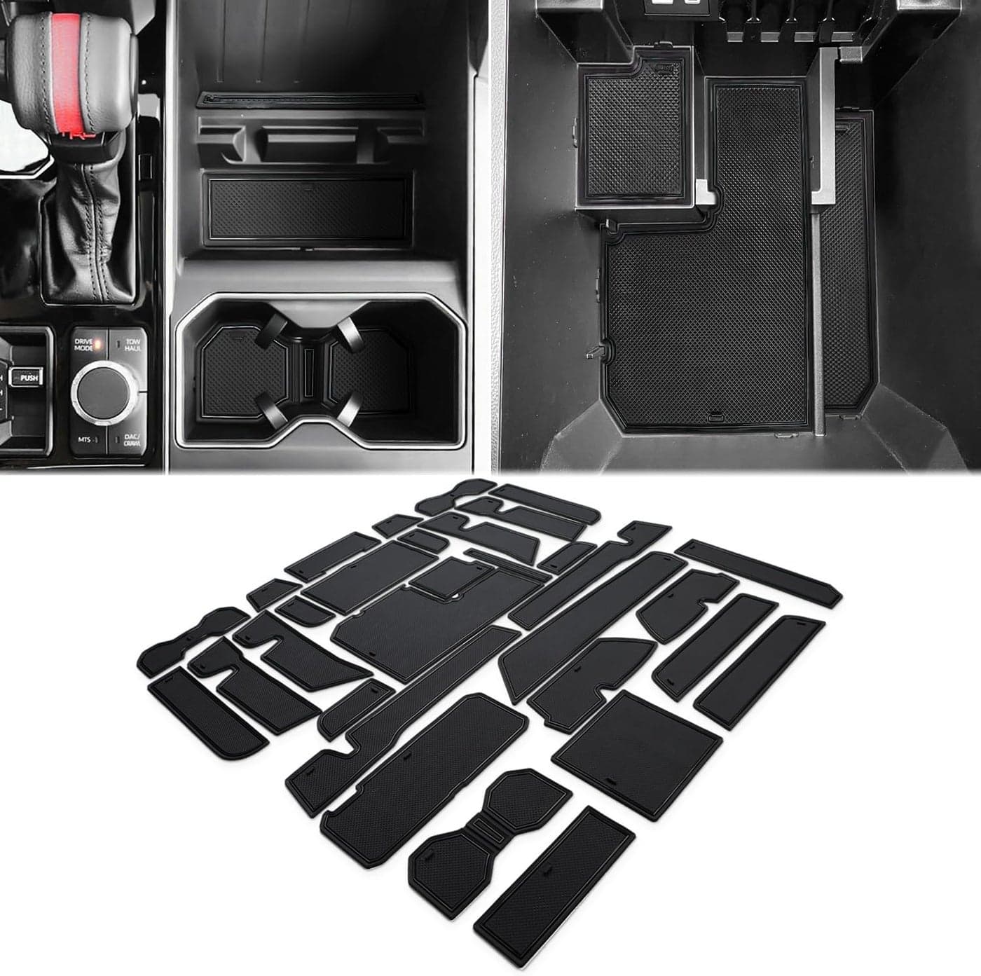 Auovo Cup Holder Insert Liners for Toyota Tundra 2022-2025 - 31-Piece Set