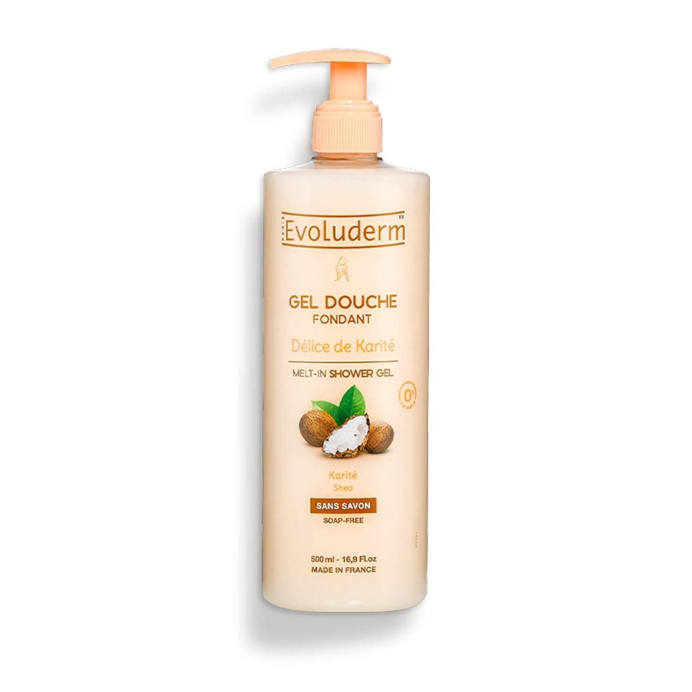 Evoluderm MeltIn Shea Butter Shower Gel 500 ml Nourishes Restores Dry Skin Paraben Free Vegan