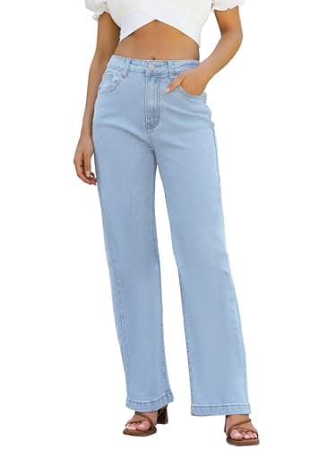 ETTELO Womens Jeans High Waisted Straight Leg Loose Stretchy Lightweight Tummy Control Trendy Jeans for Women 2025