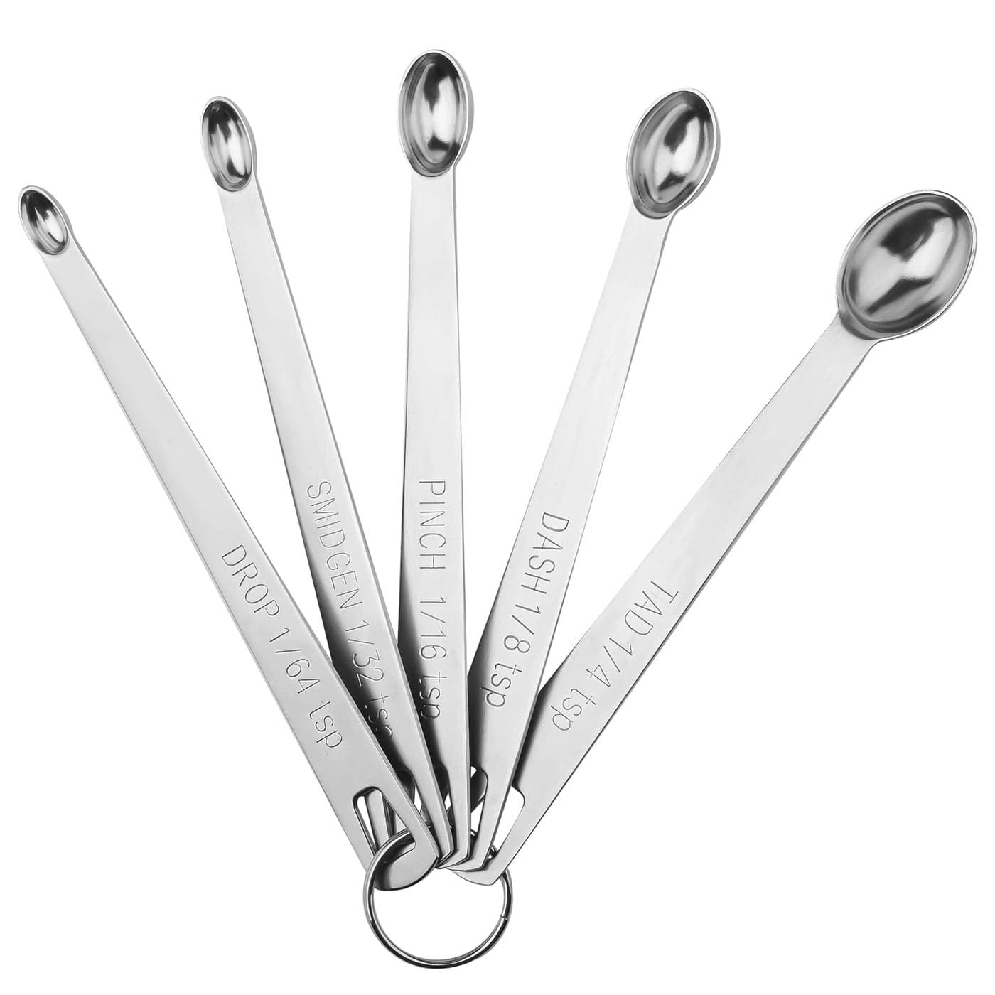 Kalsreui Measuring Spoons Set, Mini Teaspoon Measuring Spoons, Tiny Tsp Metal Measuring Spoons, Stainless Steel Measuring Spoons, 1/16, 1/8 Teaspoon Measuring Spoon, Small Measuring Spoons for Spice