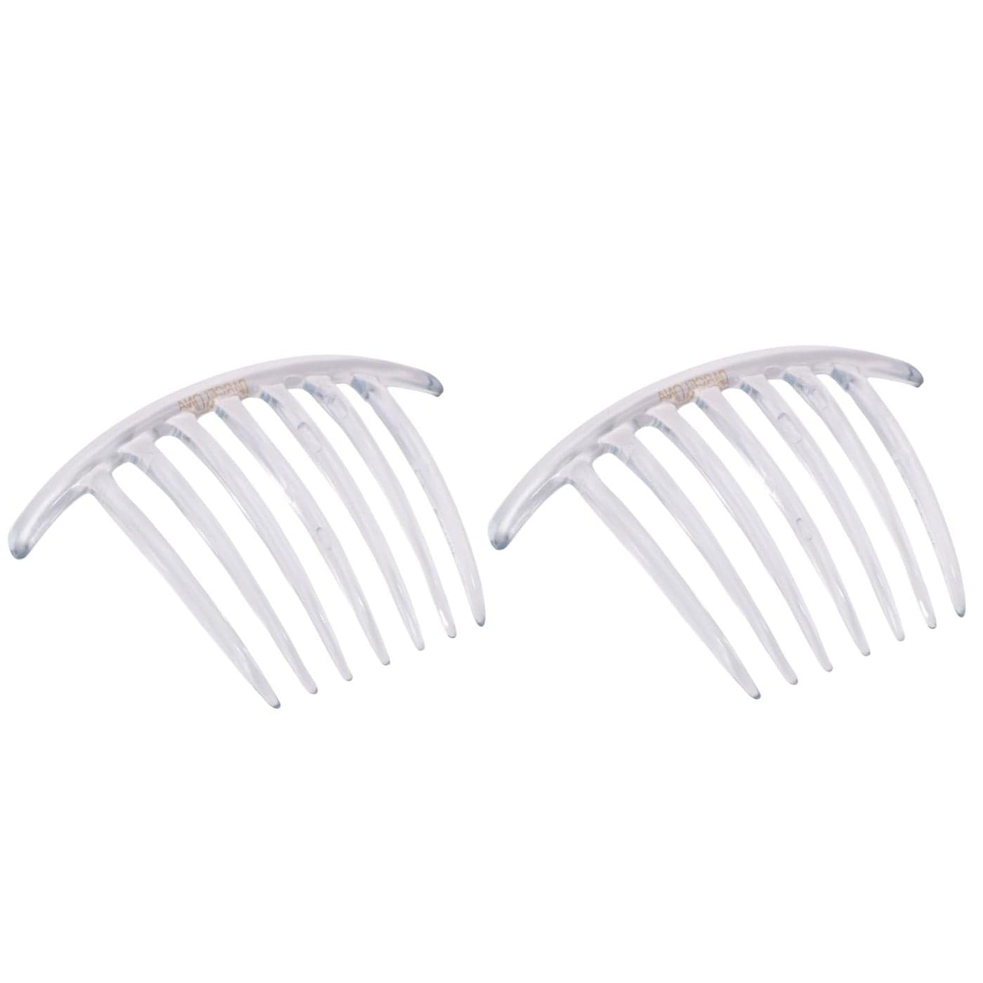 Parcelona French Twist 7 Teeth Large 4 Celluloid Set of 2 Flexible Durable Side Hair Comb No Slip Styling Women Hair Accessories Girls Hair Clip Made in France Clear