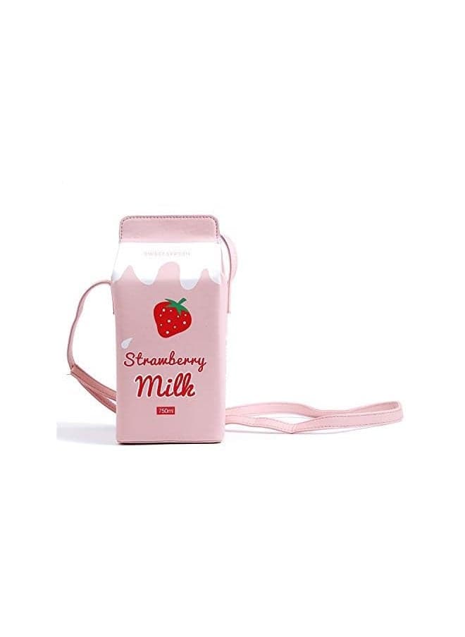 Girls Fruits Banana Strawberry Milk Box Cross Body Purse Bag Women Phone Wallet Shoulder Bags