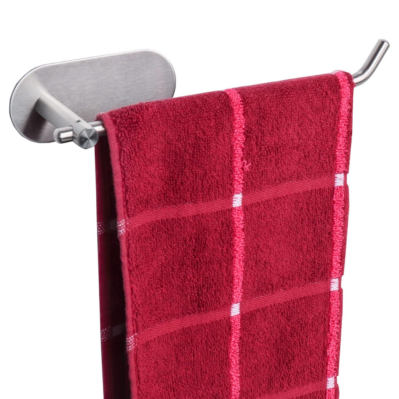 TocTen Stainless Steel Hand Towel Rod No Drilling Stick on Wall Bar Strong Self Adhesive RackHanger for Bathroom Kitchen Brushed Nickel
