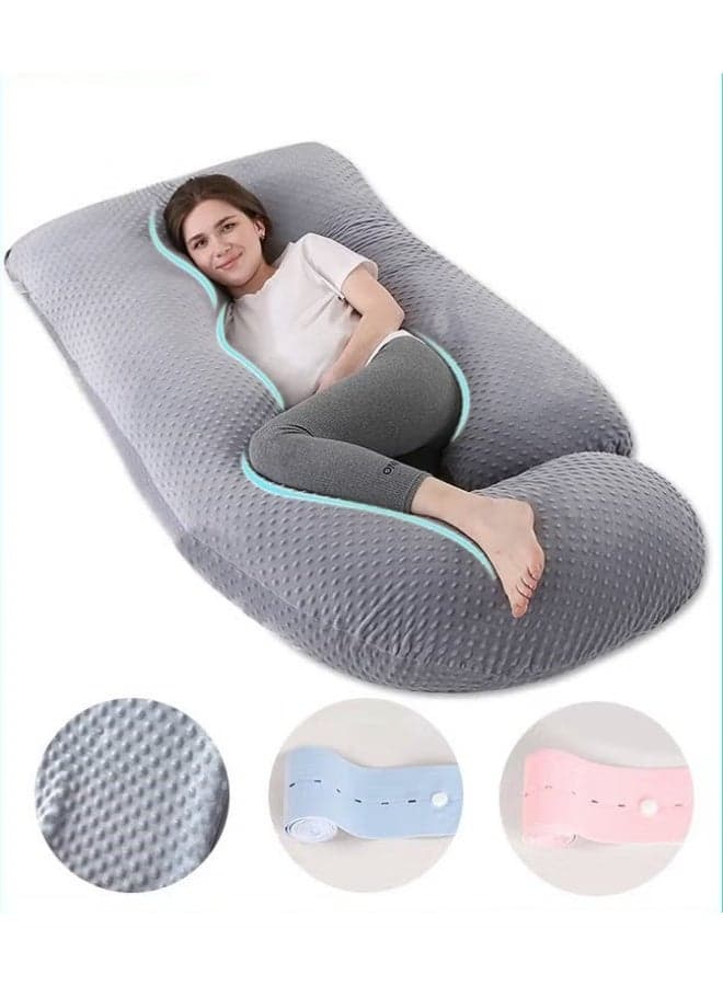 U Shaped Full Body Pregnancy Pillow For Maternity Women With Removable Jersey Cotton Cover