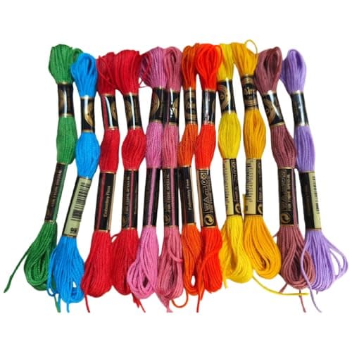 CABODYALS 12 Skeins 6 Strands Rainbow Color Embroidery Thread Colorful Variegated Friendship Bracelet String Polyester Gradient Cross Stitch Floss Yarn Threads Bulk for Hand Sewing Bracelets Craft Diy