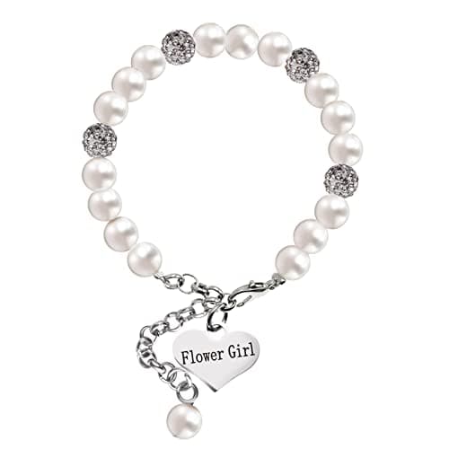 LParkin Flower Girl Bracelet Flowergirl Pearl Bracelet Flowergirl Gift Jewelry (Bracelet)