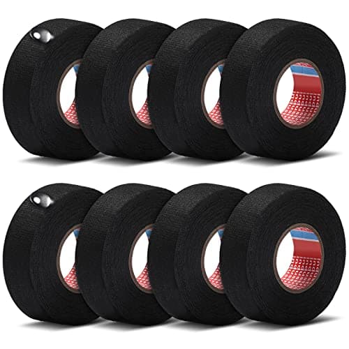 Outus 4 Rolls Wire Harness Tape Automotive Cloth Tape High Temp Electrical Wrap Noise Damping Heat Proof Adhesive Fabric Wrap for Protection Insulation Cable 1 Inch x 49.2 ft